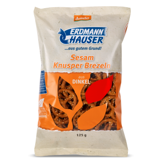 Dinkel-Knusperbrezeln m. Sesam