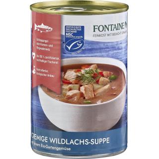 Cremige Wildlachs-Suppe