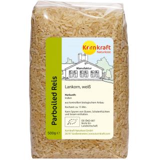 Parboiled Reis, lang, weiß