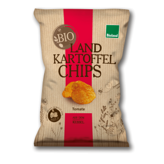 Landkartoffelchips Tomate