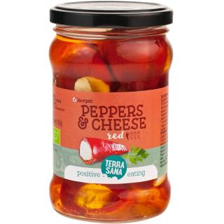 Rote Peperoni mit Käsefüllung